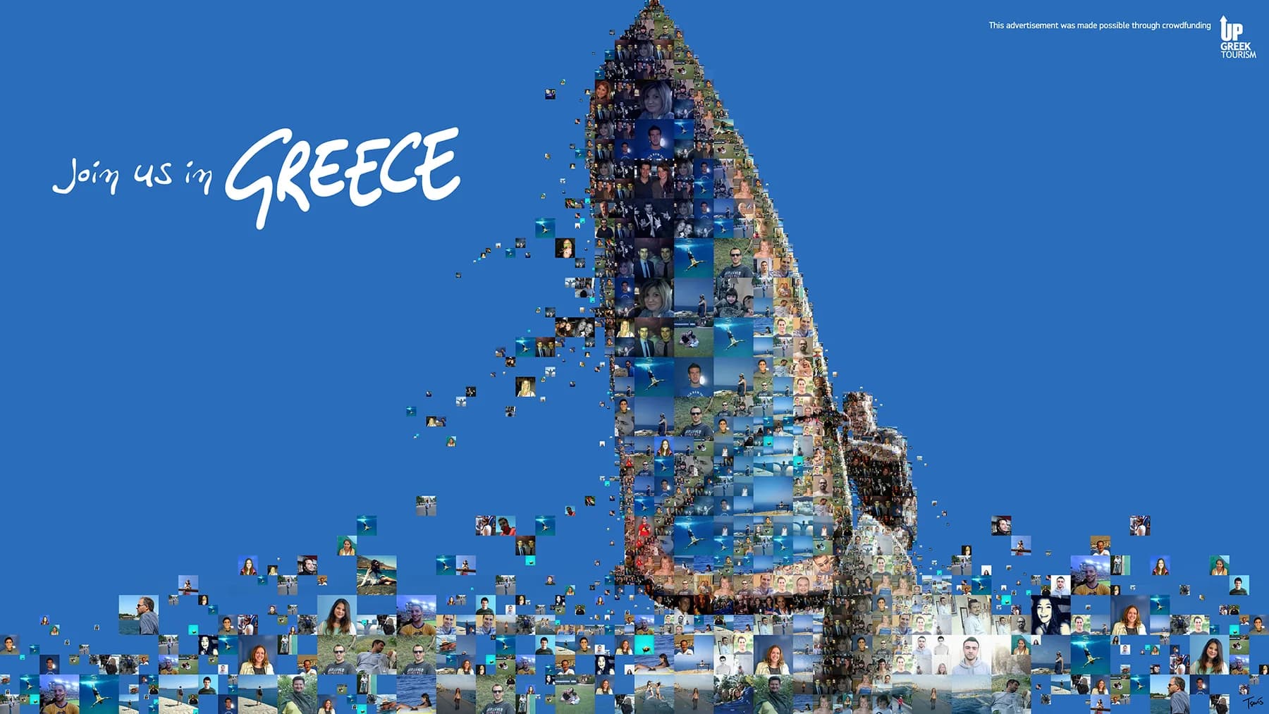 Windsurfer mosaic made from hundreds of small photographs